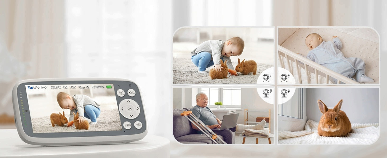 Baby Monitor 4 Inch IPS Two Way Audio VOX For Infants Brand Boifun