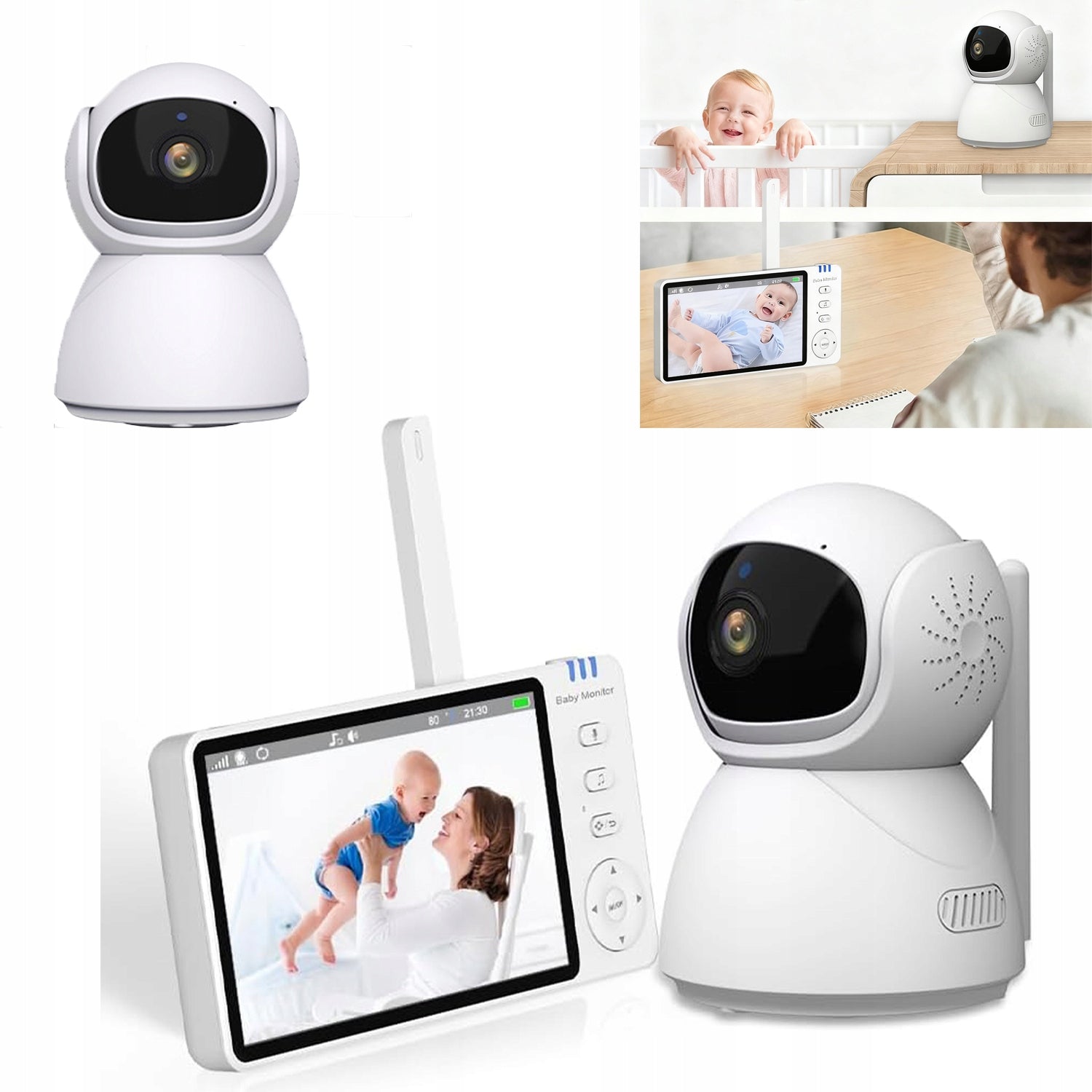 Baby Monitor 5" HD 355°/90° Tilt Camera 720P 2-Way Talk With Night Vision