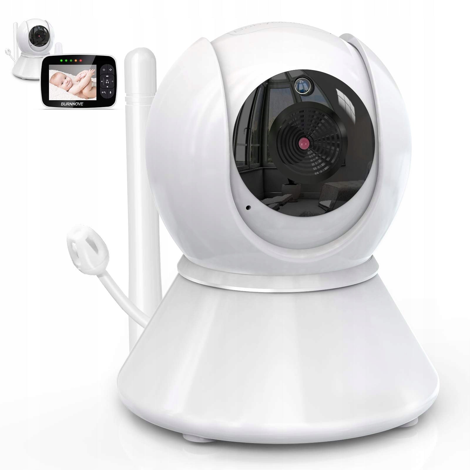 Baby Monitor BURNNOVE 3,5" LCD Camera Temperature Sensor