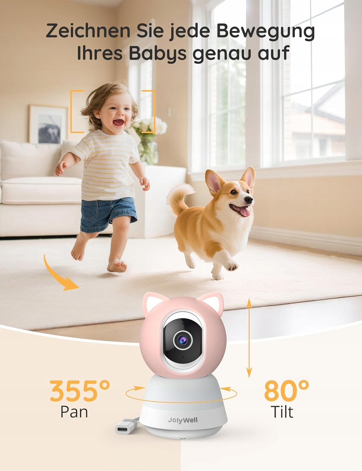Baby Monitor Electronic Camera 5 Cali IPS Ultra HD Temp Humidity 2 Colors Manufacturer code JW-BBM005