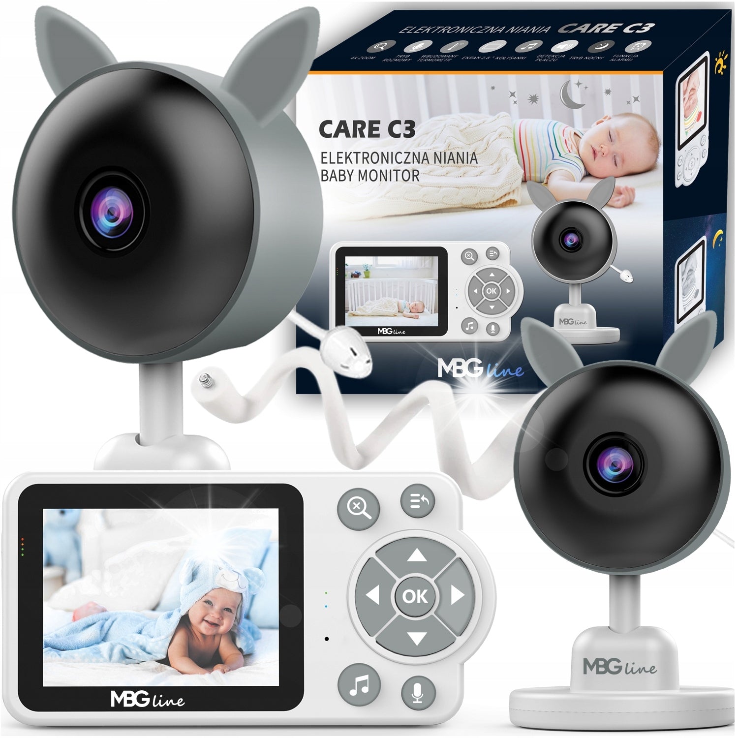 Baby Monitor Electronic Live Camera Night Mode VOX LCD ZOOM Wireless