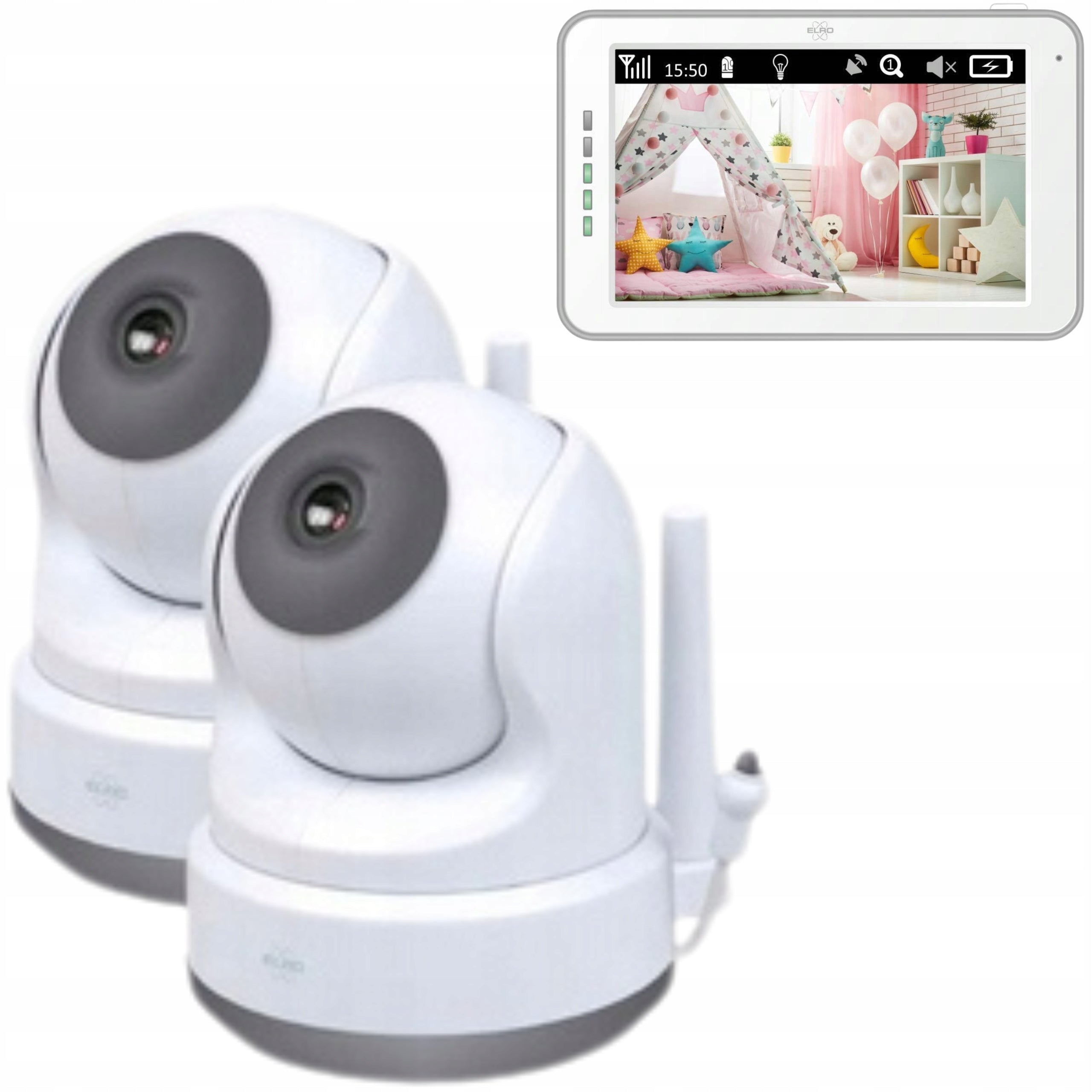 Baby Monitor Elro BC3000 2 HD Camera Intercom Night Vision 720p