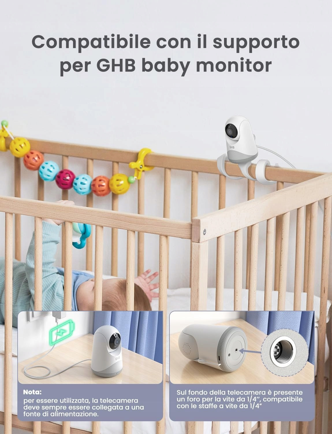 Baby Monitor GBH Video 5″ HD 720p PTZ Camera LIVE VOX Night Vision Packaging status original