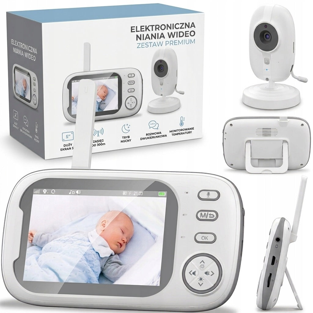 Baby Monitor HD IPS Camera Night Mode Thermometer 2000mAh + FREEBIE