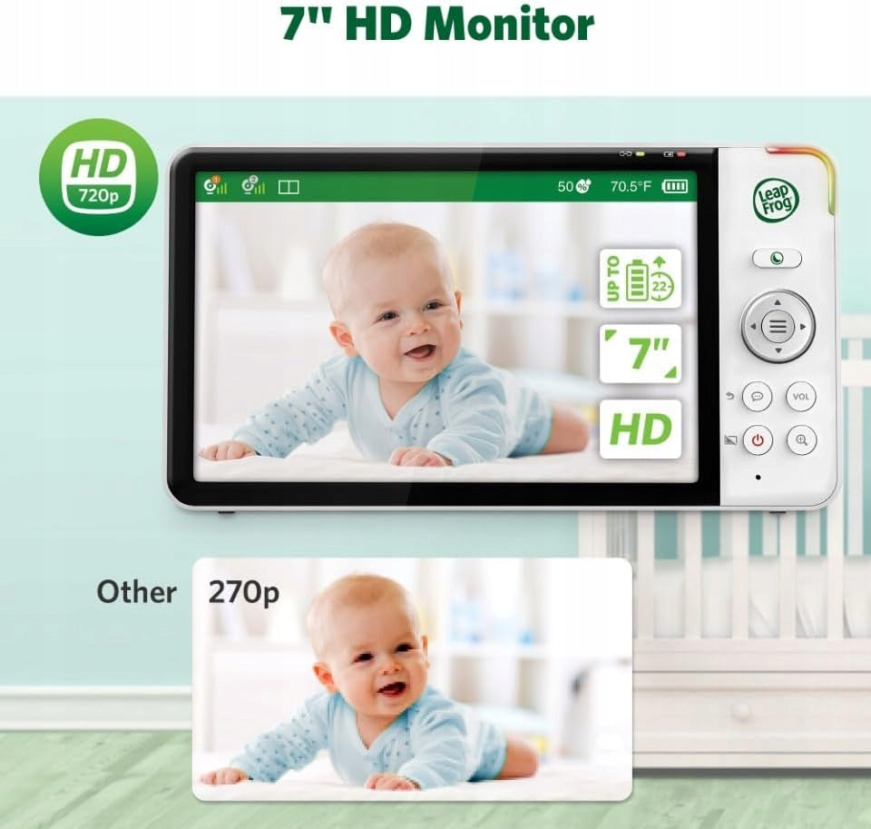 Baby Monitor LeapFrog LF920-2HD 7" Video 2 cameras and sound Manufacturer code 24332432