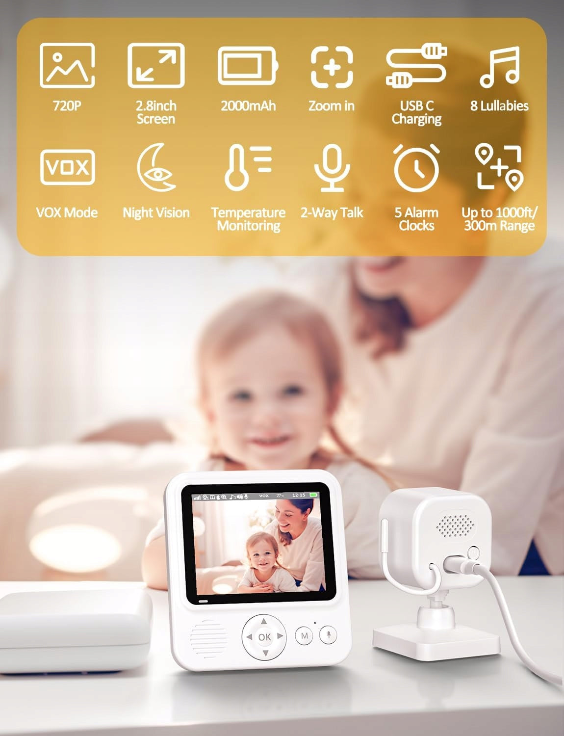 Baby Monitor Smart Baby Monitor Camera 720P 2000mAh EAN (GTIN) 5906521359939