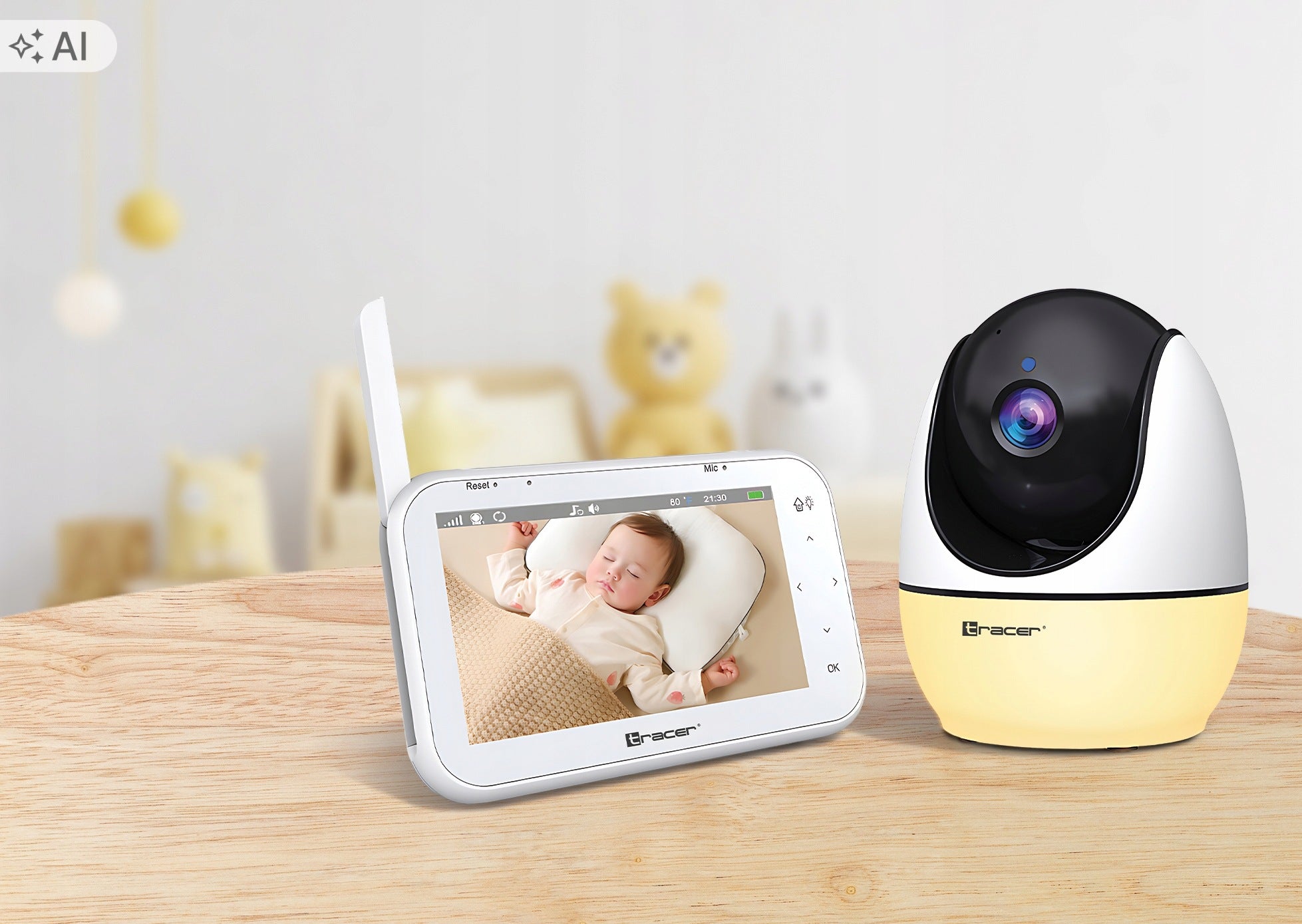 Baby Monitor Tracer 360 WiFi Camera 720p Screen 4,3" VOX Night Mode Brand Tracer