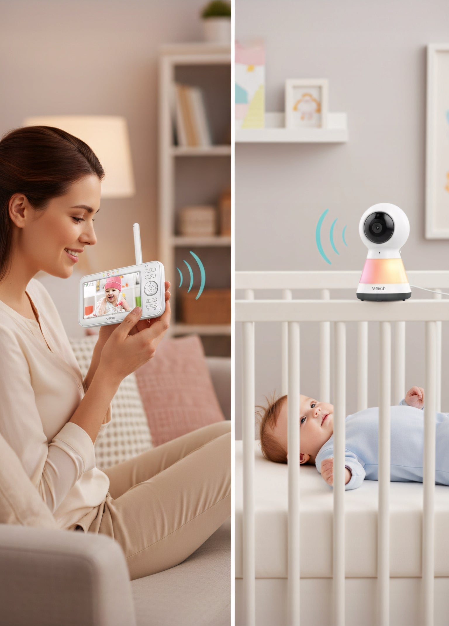 Baby Monitor VTech VM5254 LCD Rotating Camera 5 Cali Night Light Packaging status original