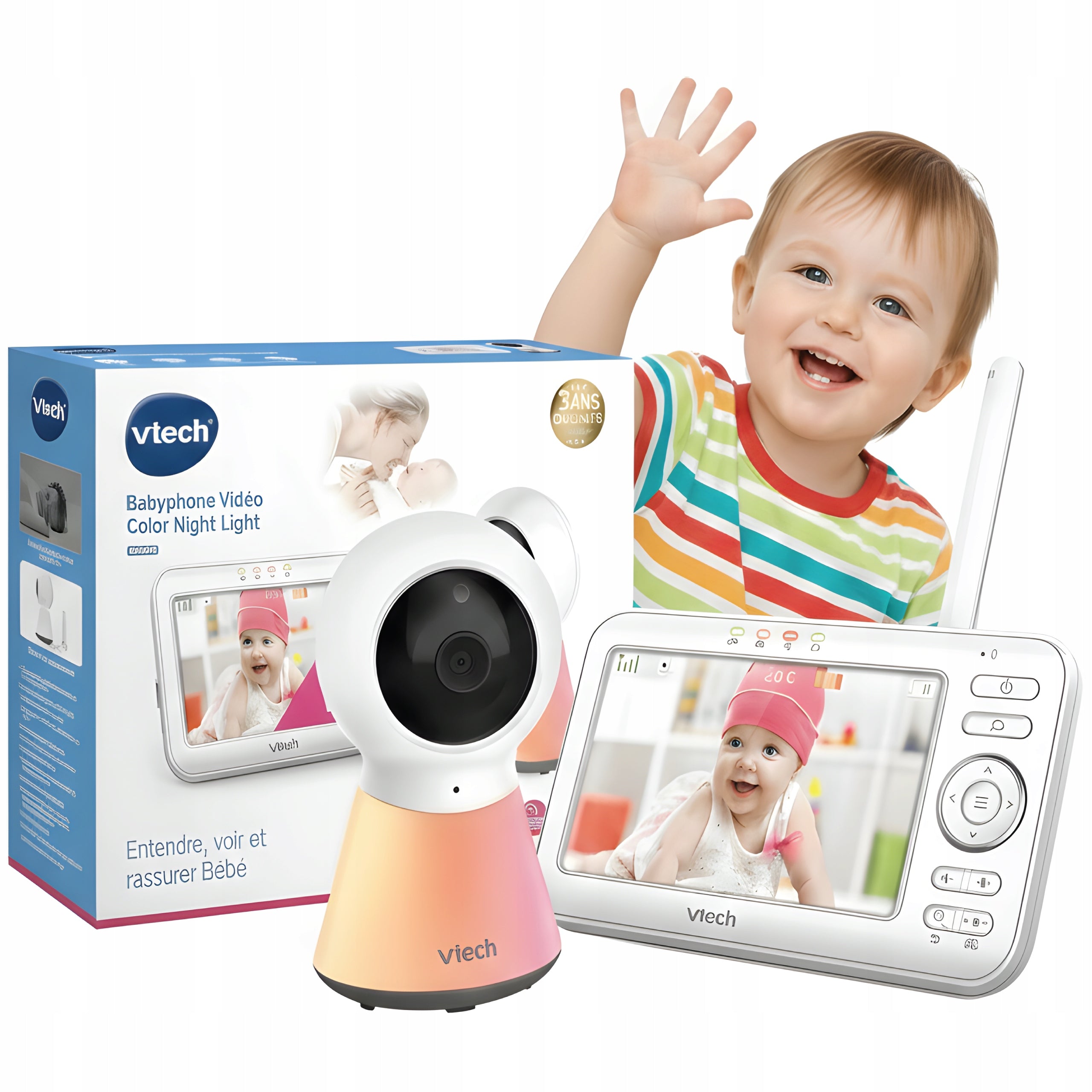 Baby Monitor VTech VM5254 LCD Rotating Camera 5 Cali Night Light