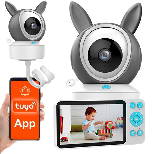 Baby Monitor WiFi Screen 5" Rotating Camera Night Mode VOX Tuya