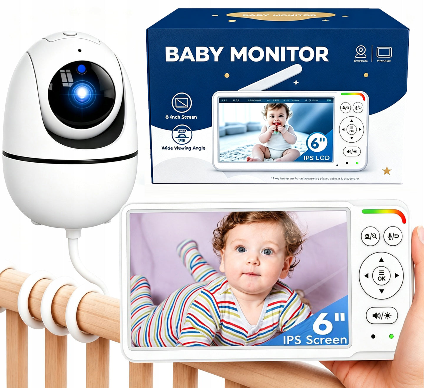 Baby Monitor with Camera 6'' Bidirectional Audio-Night Vision-VOX Mode