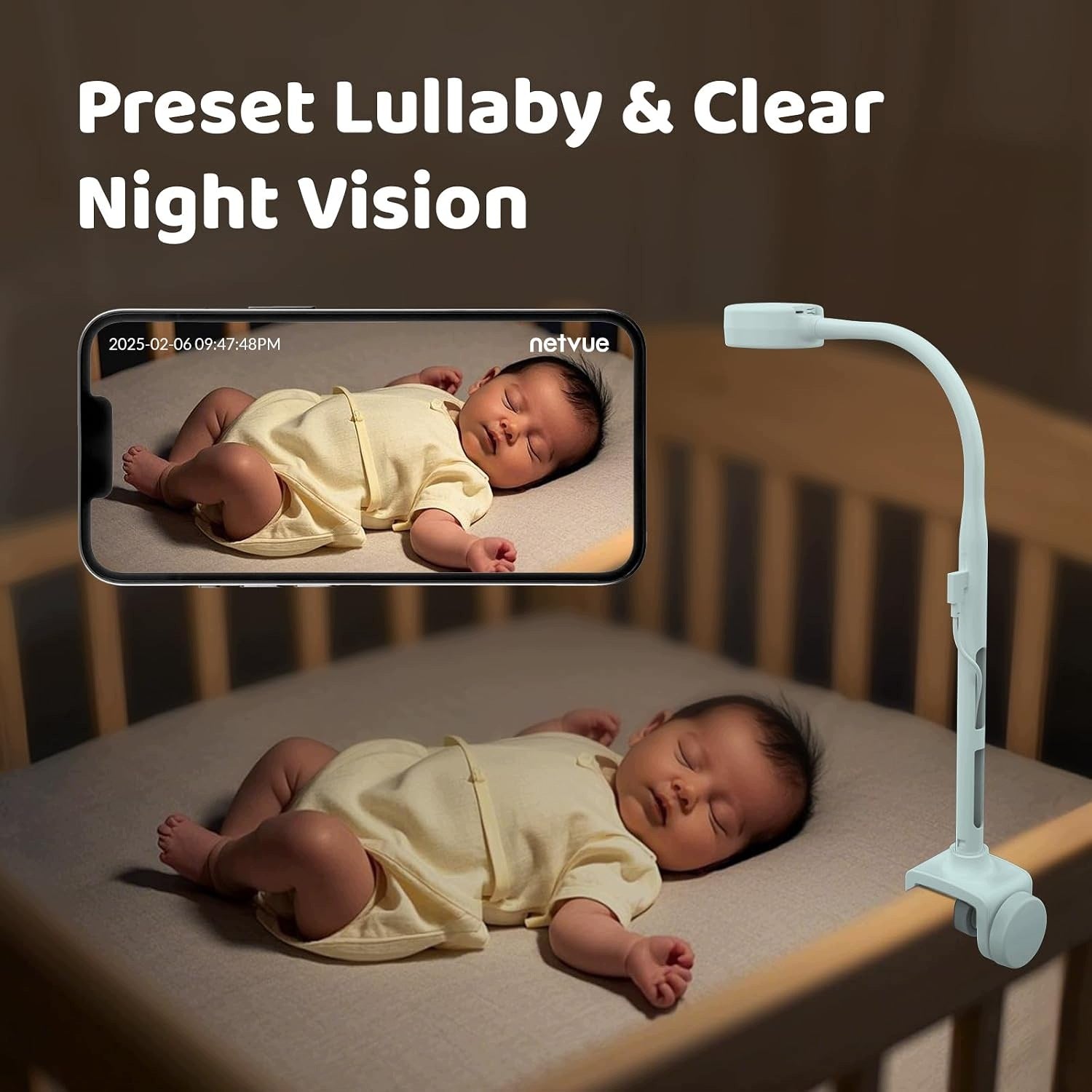 Baby Monitor with Handle NETVUE Peekababy 4 in 1 Sleep Analysis Blue Brand no brand