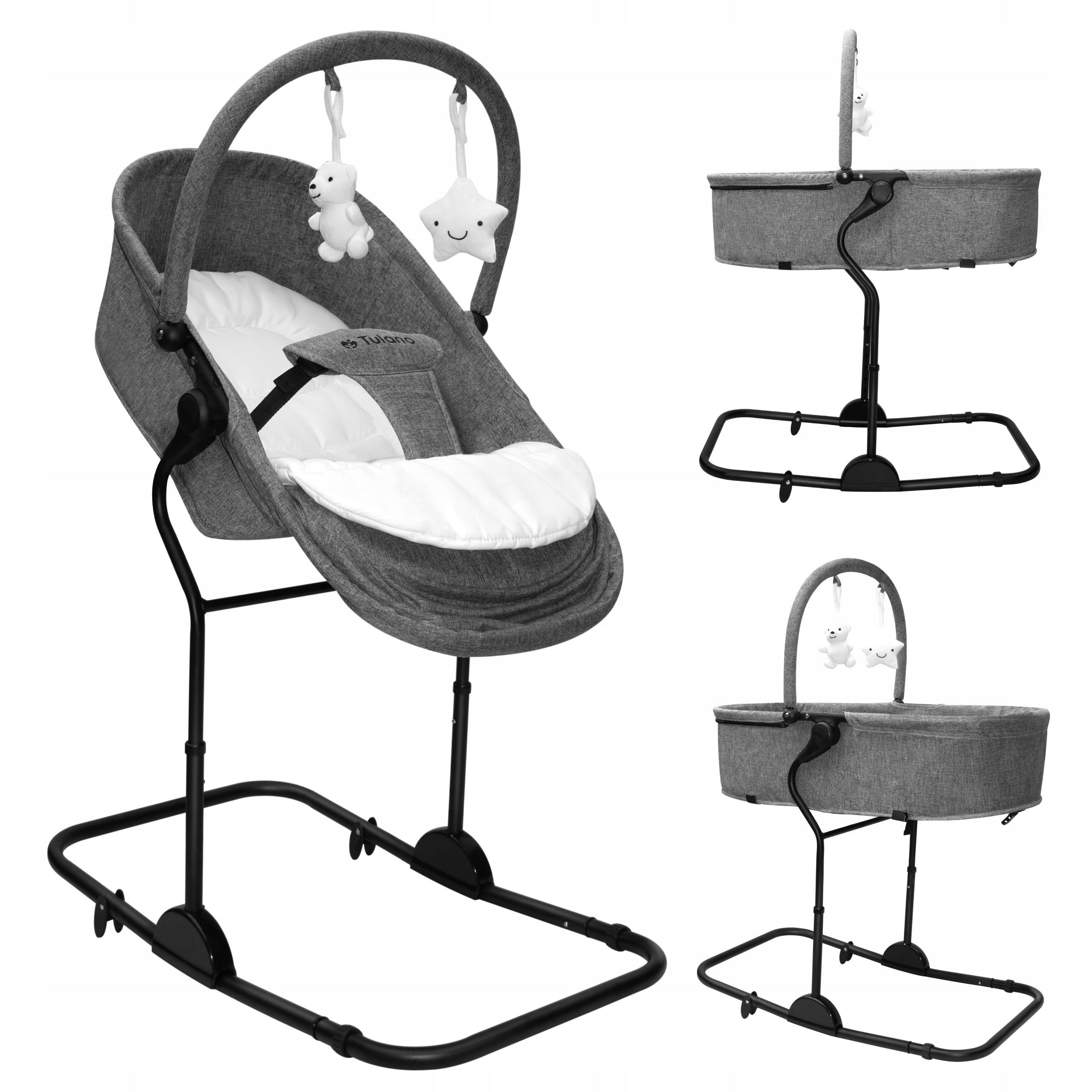 Baby Rocker Lounger TULANO Grey Educational Adjustable Toys