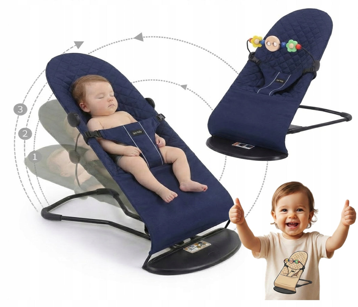 Baby Rocker Sun Lounger Infant Pomegranate Safety CERTIFICATES
