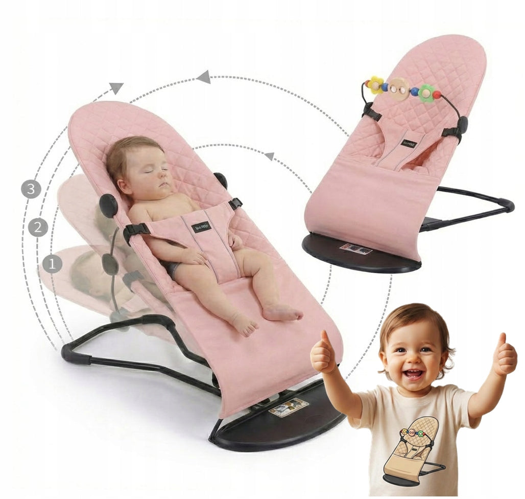 Baby Rocker Sun Lounger Infants Pink SAFETY CERTIFICATES