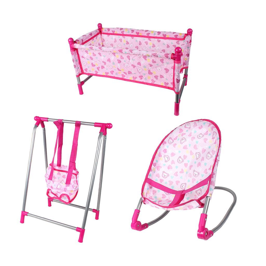 Baby Rocking Crib Doll Swing Plastic Furniture for 9" " Reborn Dolls