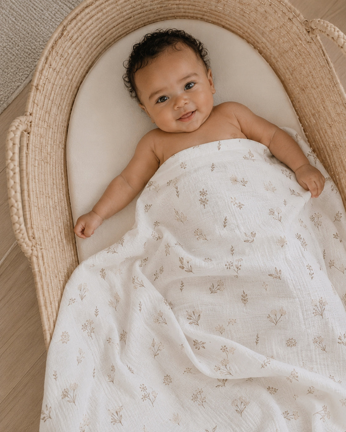 Baby Shower Box Gift: Muslin Swaddle,2×Diapers, Hugging-boho Brand Swanstore