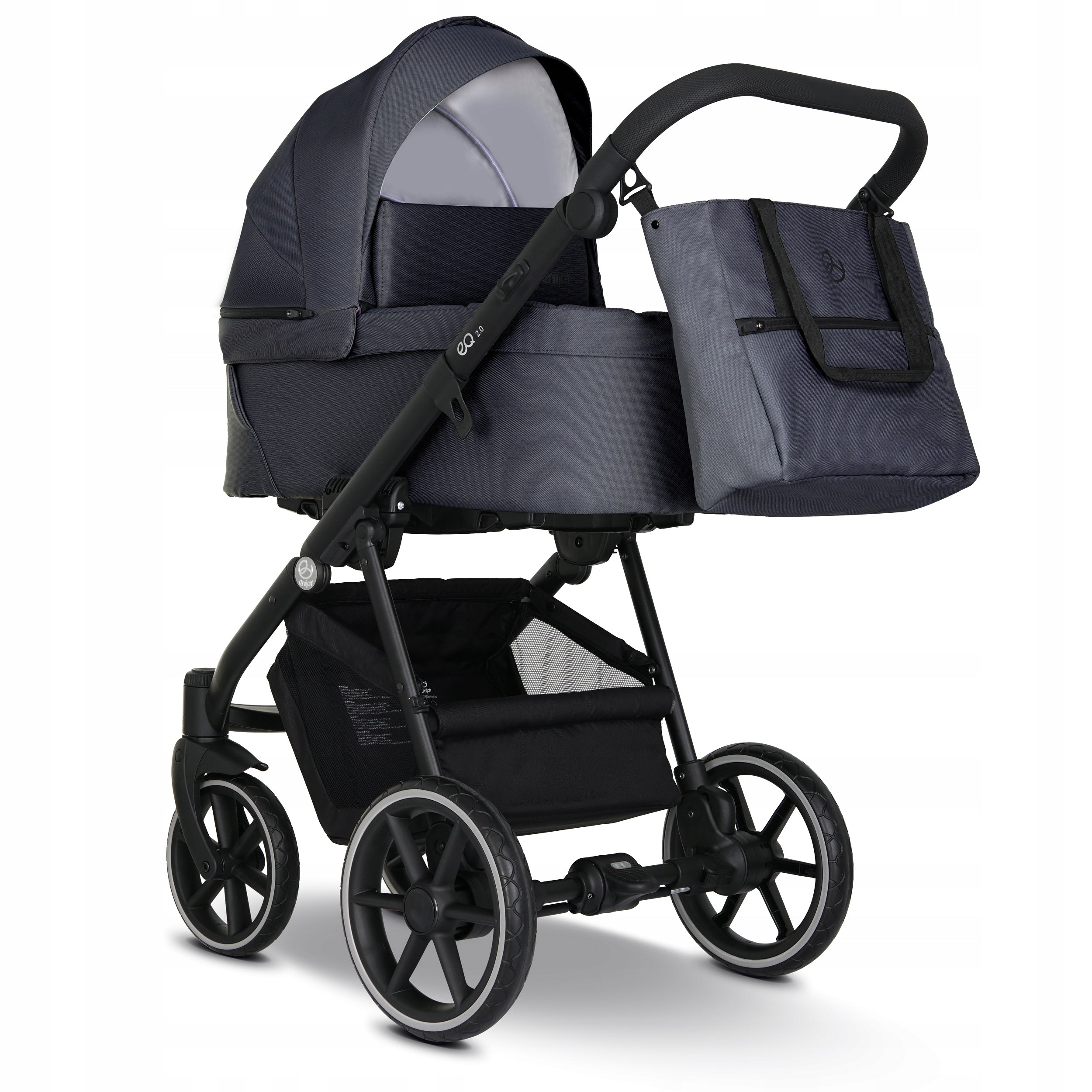 Baby Stroller 2in1 EMJOT EQ 2.0 Graphite Multifunctional Gondola Bag Packaging status original