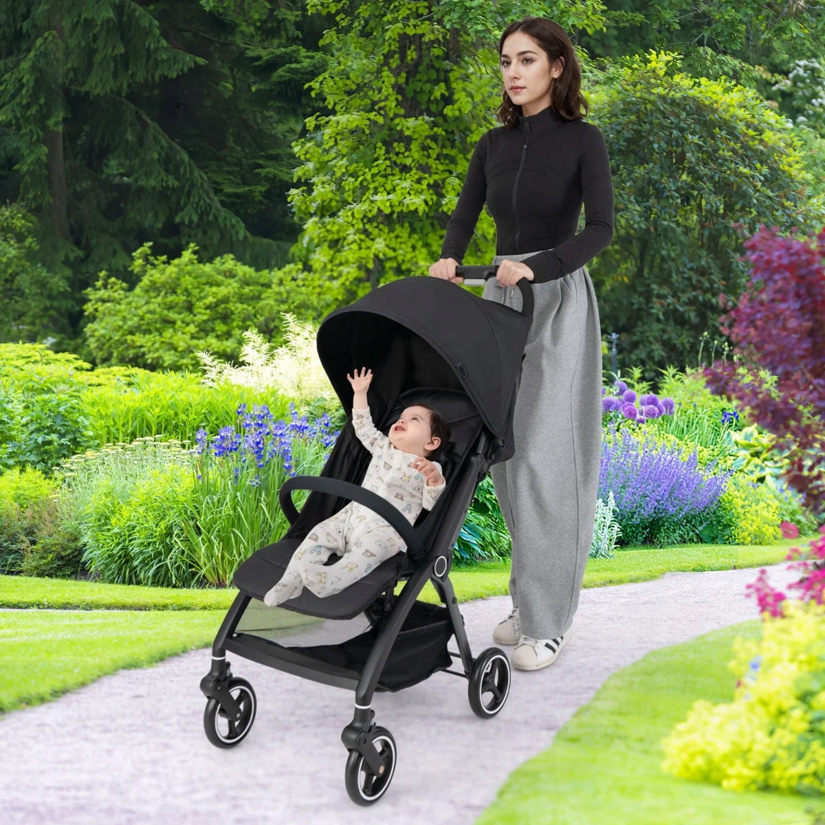 Baby Stroller with Adjustable Backrest Stroller Folding Stroller Model BC10244BK