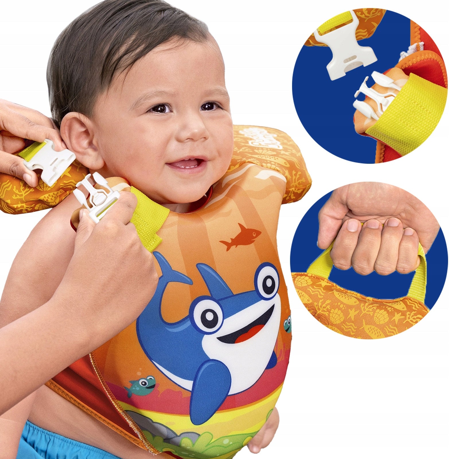 Baby Swimming Vest 0-2 Years Headrest Bestway Color orange