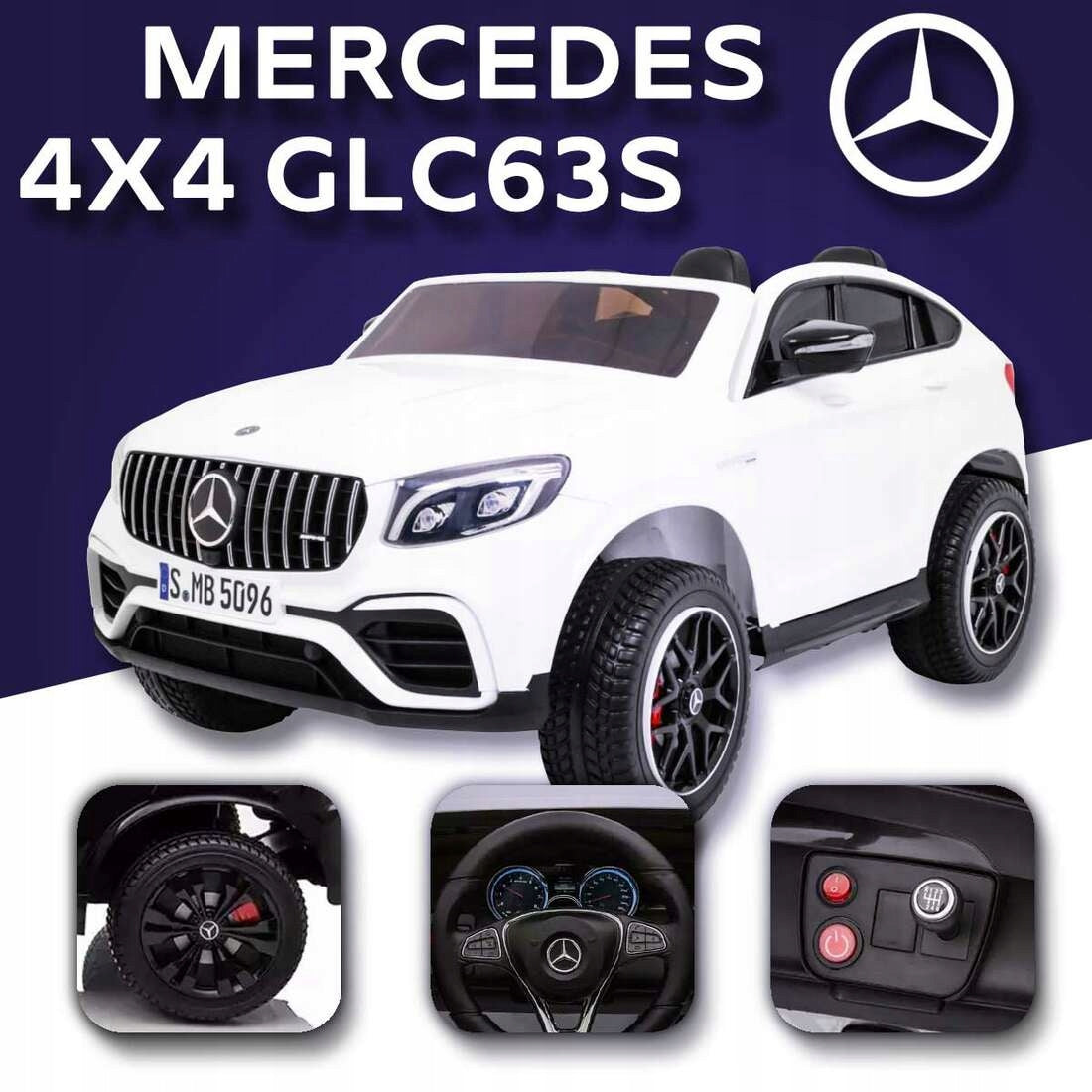 Baby car Mercedes GLC63S White 4x4 Color black