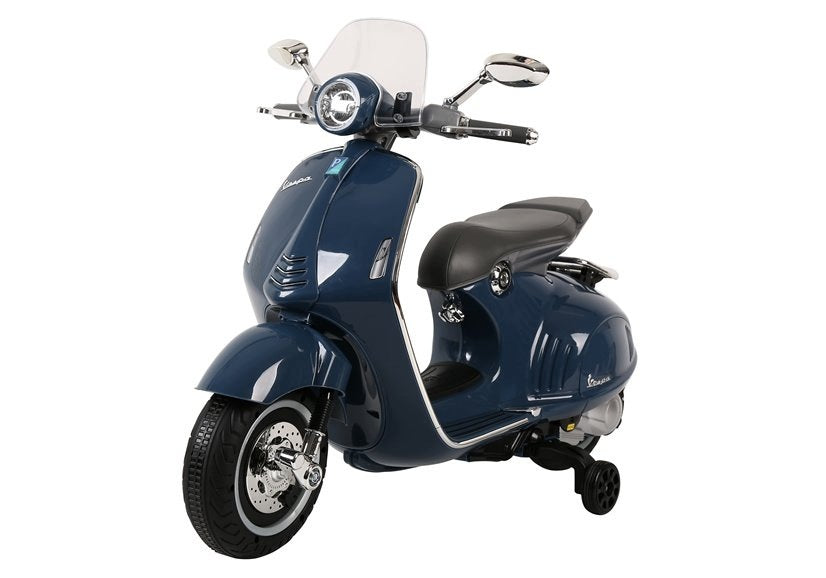 Baby gift electric scooter Vespa GTS 300 blue LED Brand LEAN Toys