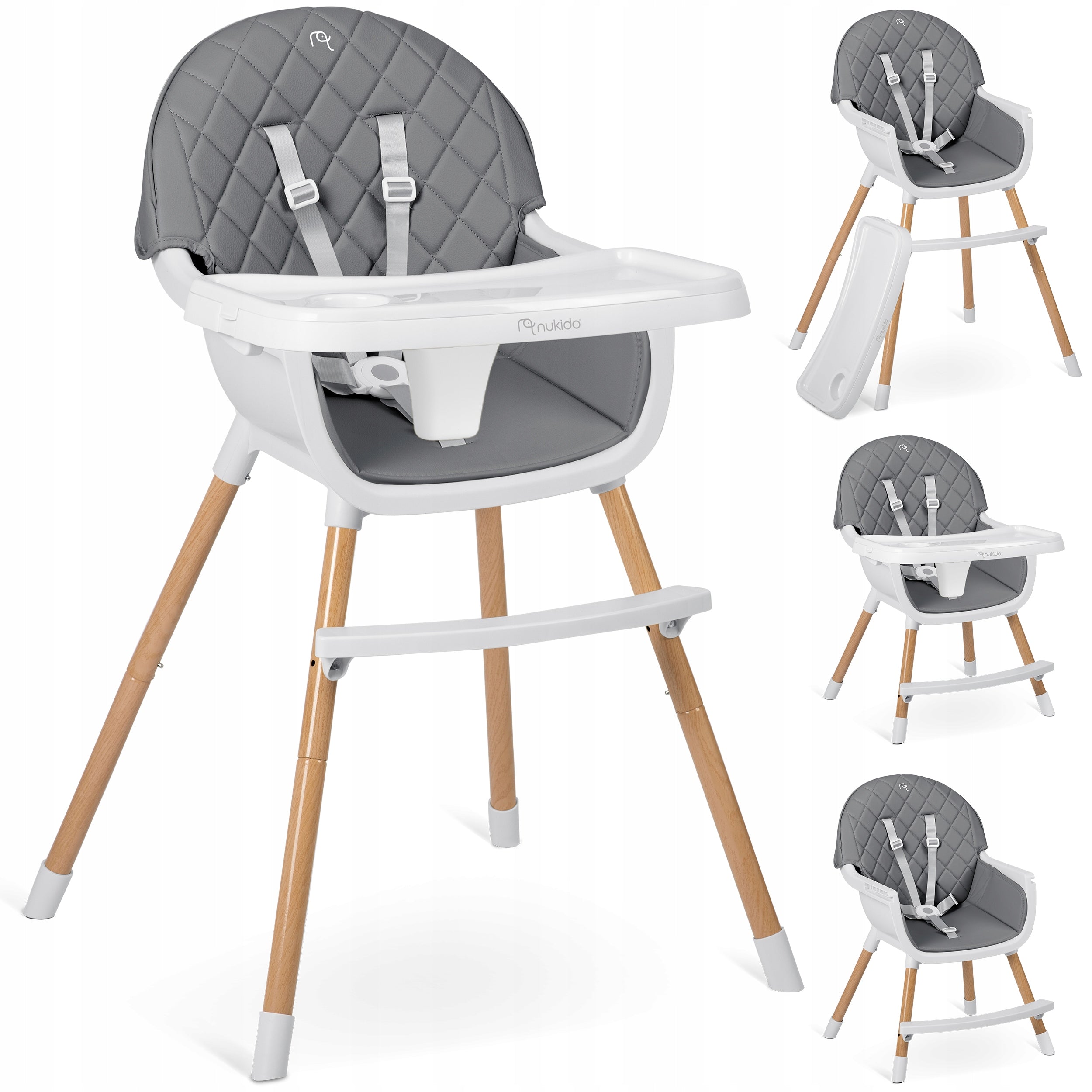 Baby high chair Lilo adjustable seat tray 3in1 Nukido