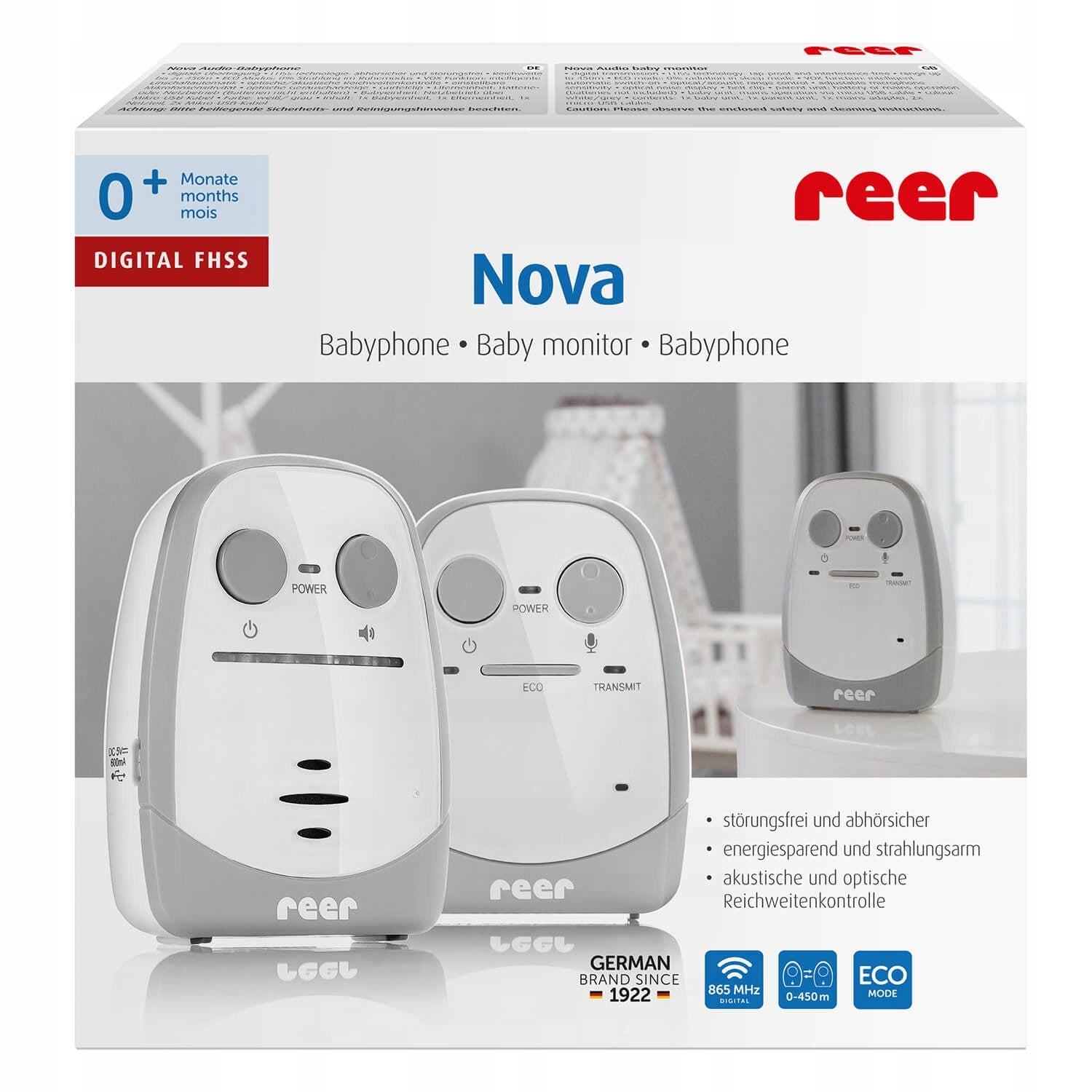 Baby monitor Reer FHSS 450m Intercom VOX ECO White