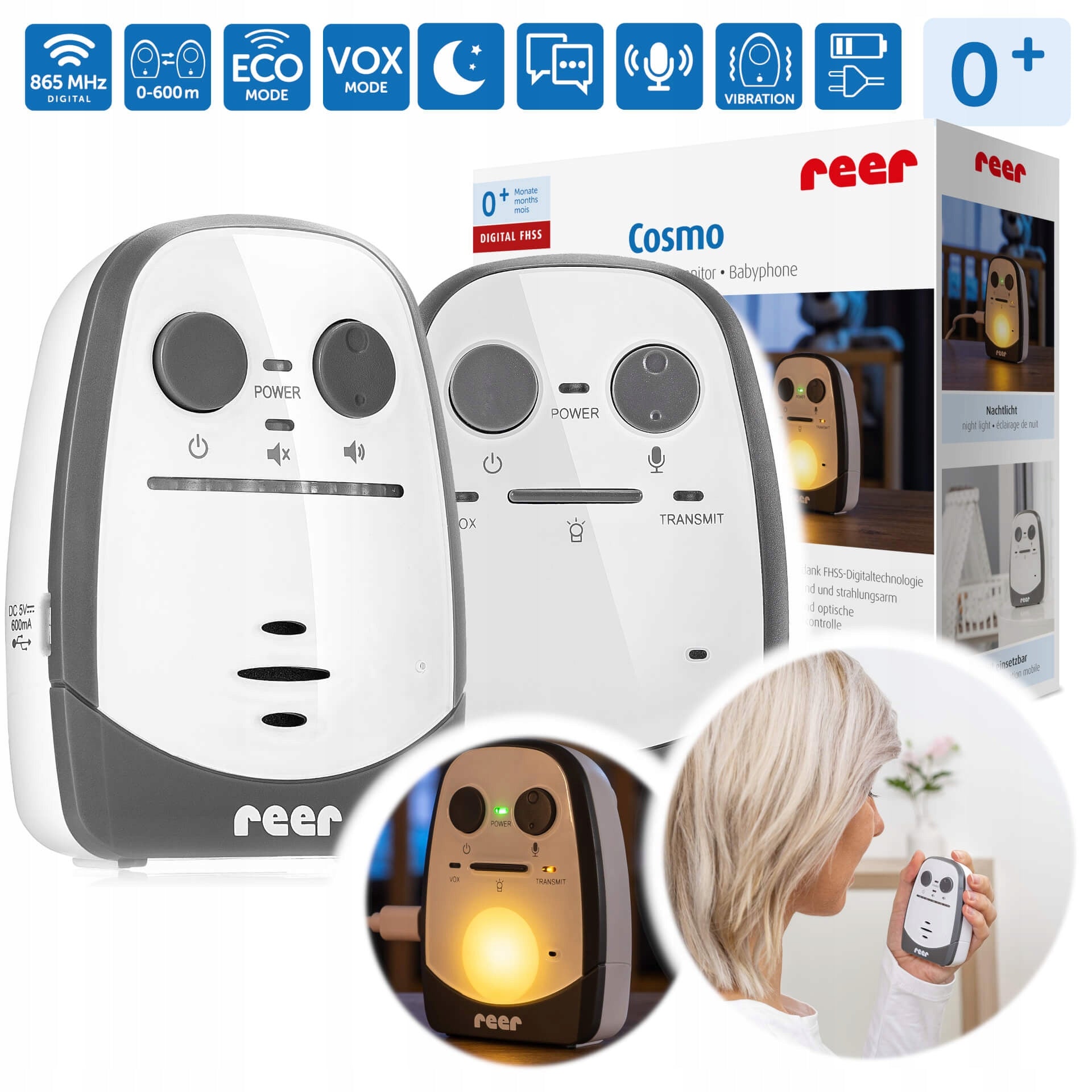 Baby monitor Reer grey