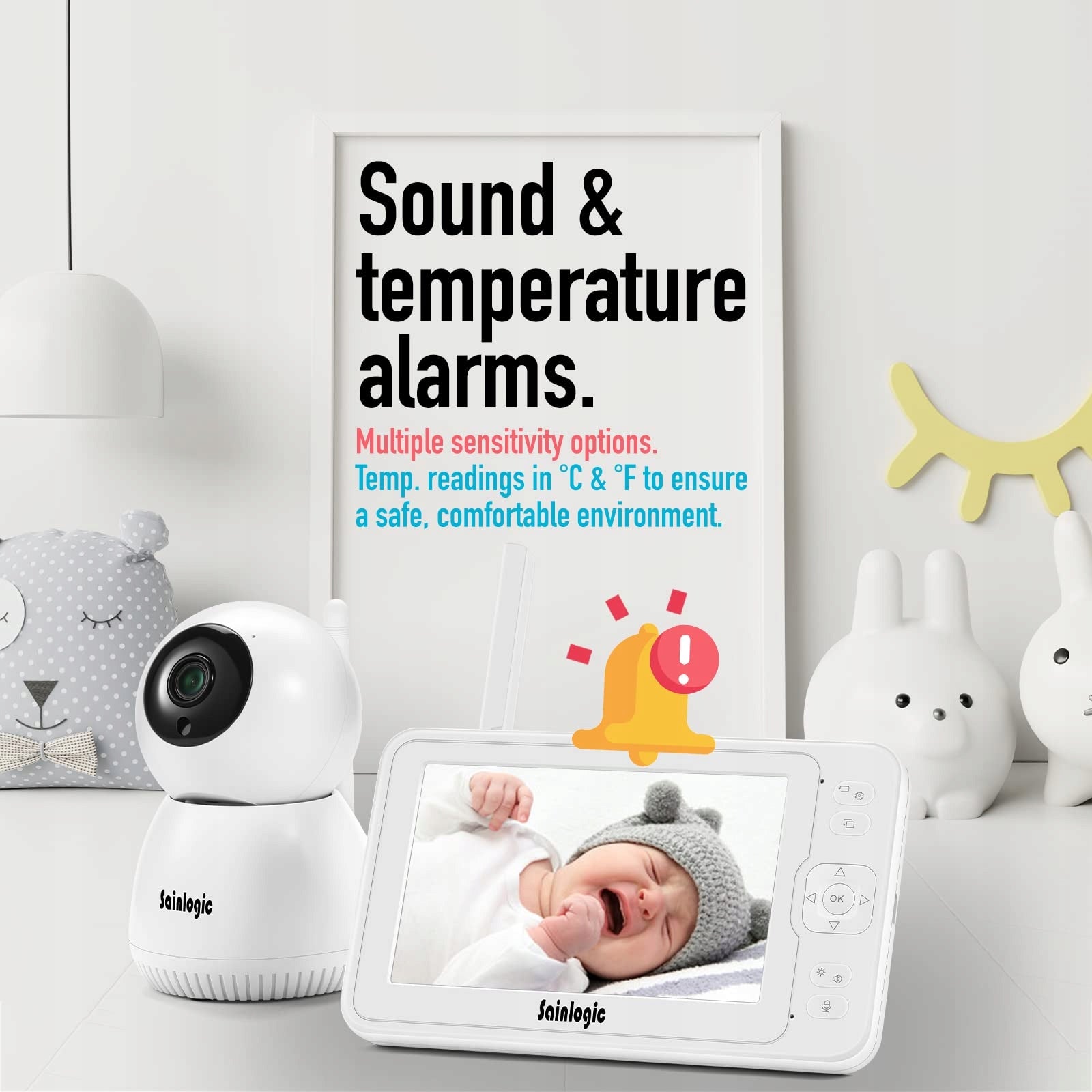 Baby monitor Sainlogic 5 LCD 1080P night camera VOX Manufacturer code 734257972772