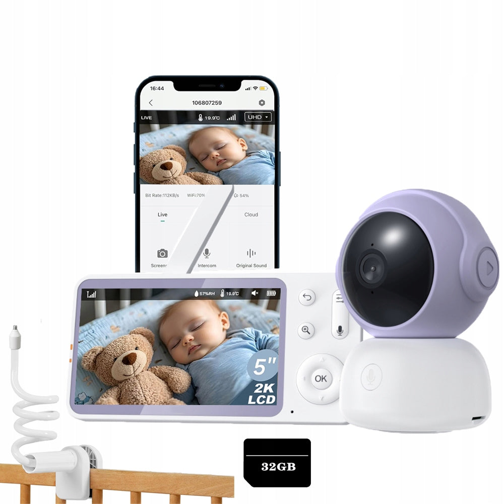 Baby monitor with camera and app Remote tilt and zoom rotation
