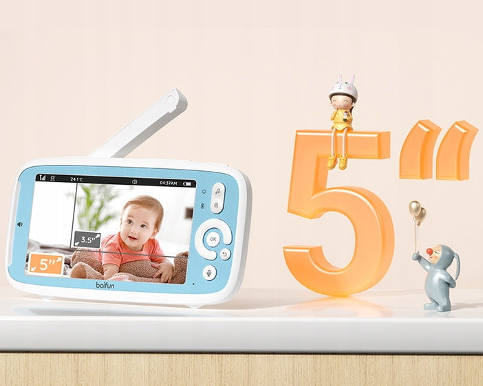 Baby monitor with camera and audio function 5" LCD 3x ZOOM AKU VOX HOLDER Brand Boifun