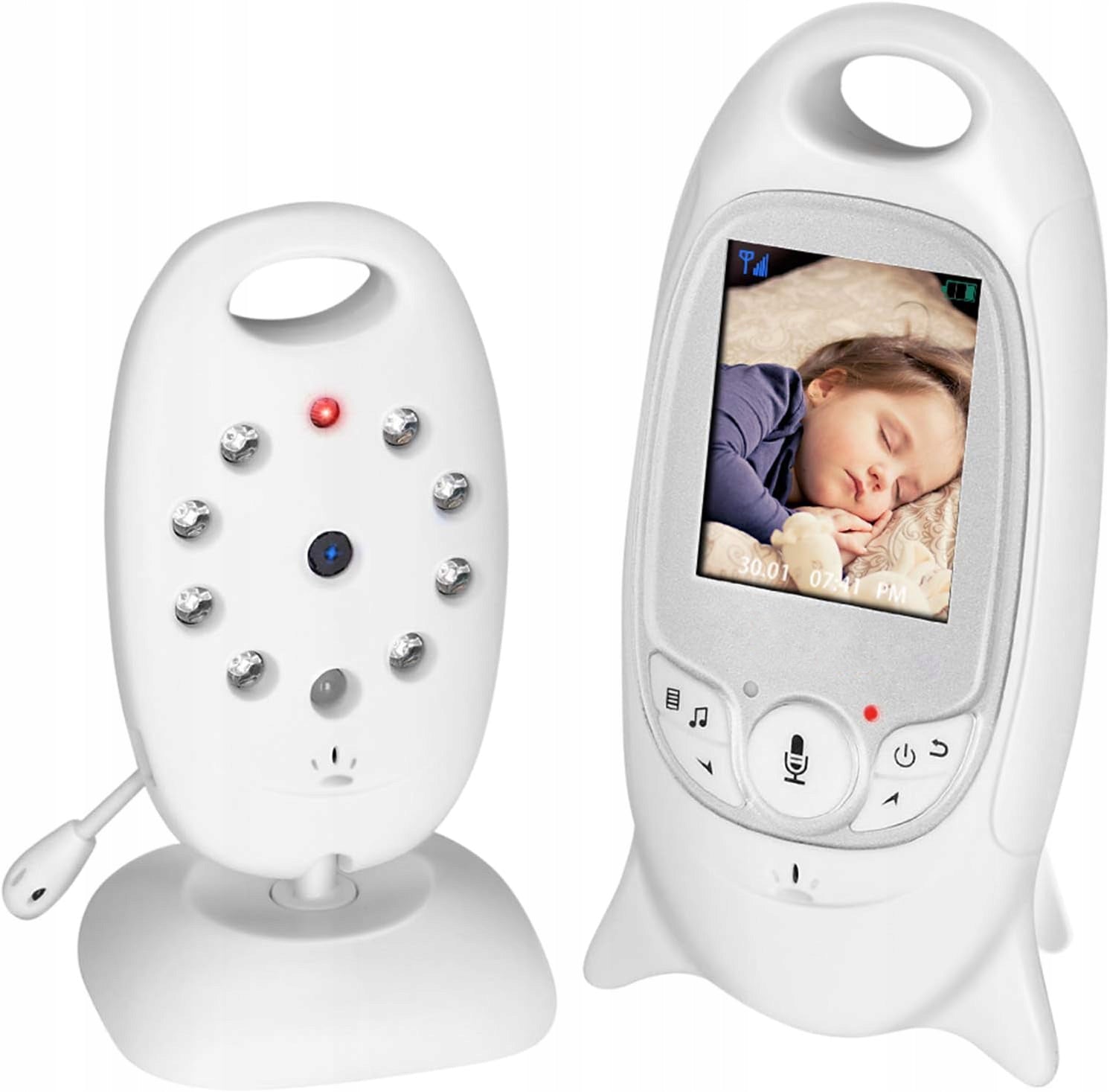 Baby monitor with camera and night vision function, no Wi-Fi screen 2"
