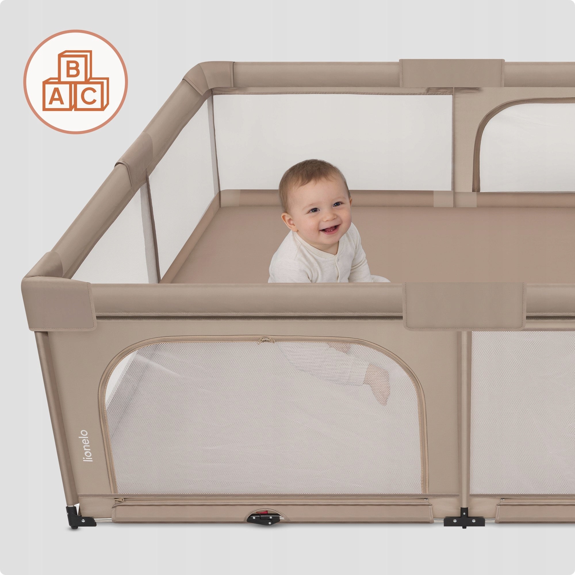 Baby playpen 180x200 QUICK FOLDING Lionelo Florence XL EasyFold Manufacturer code LO-FLORENCE XL EASY FOLD BEIGE SAND