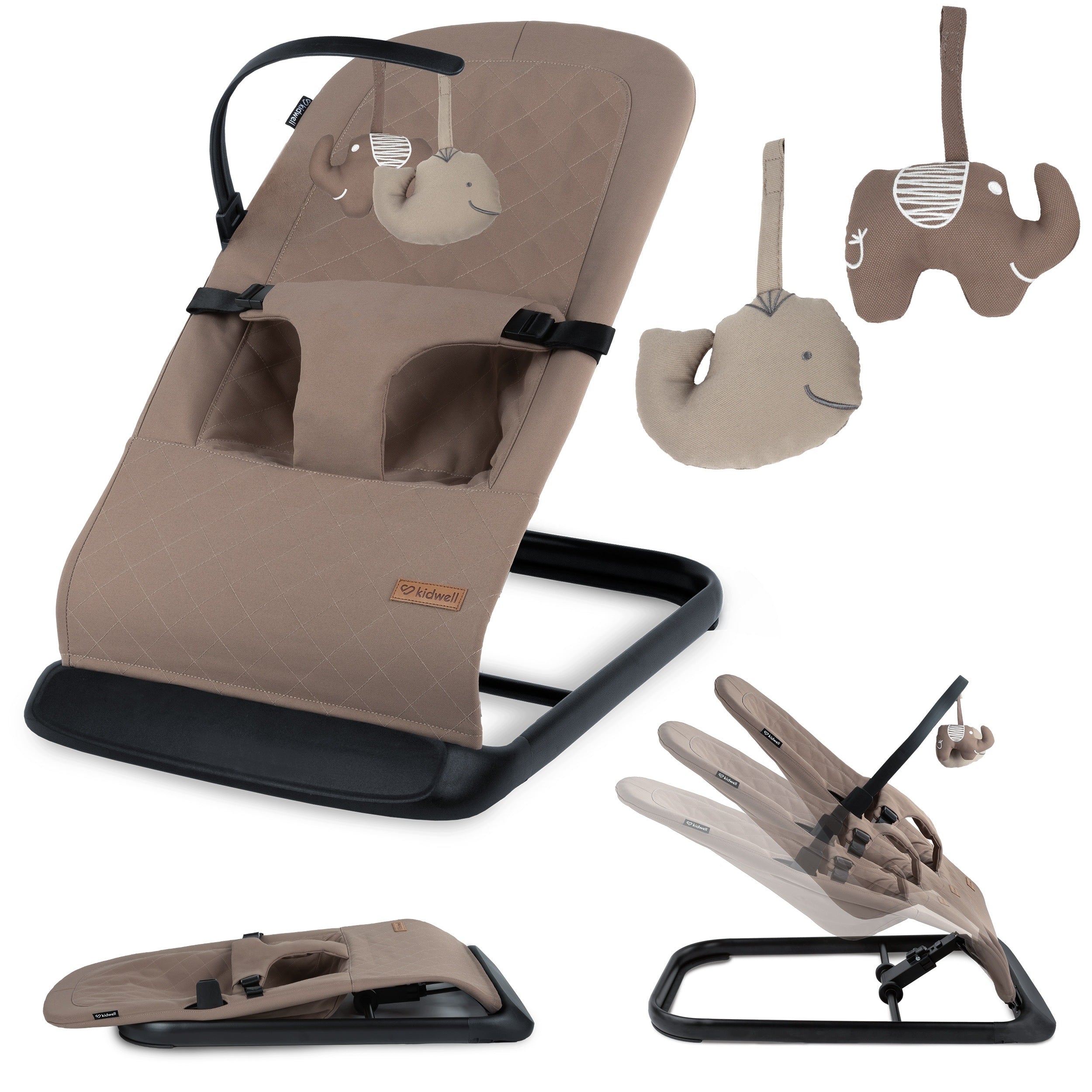 Baby rocker lounger Kidwell LARO brown/black folding toys