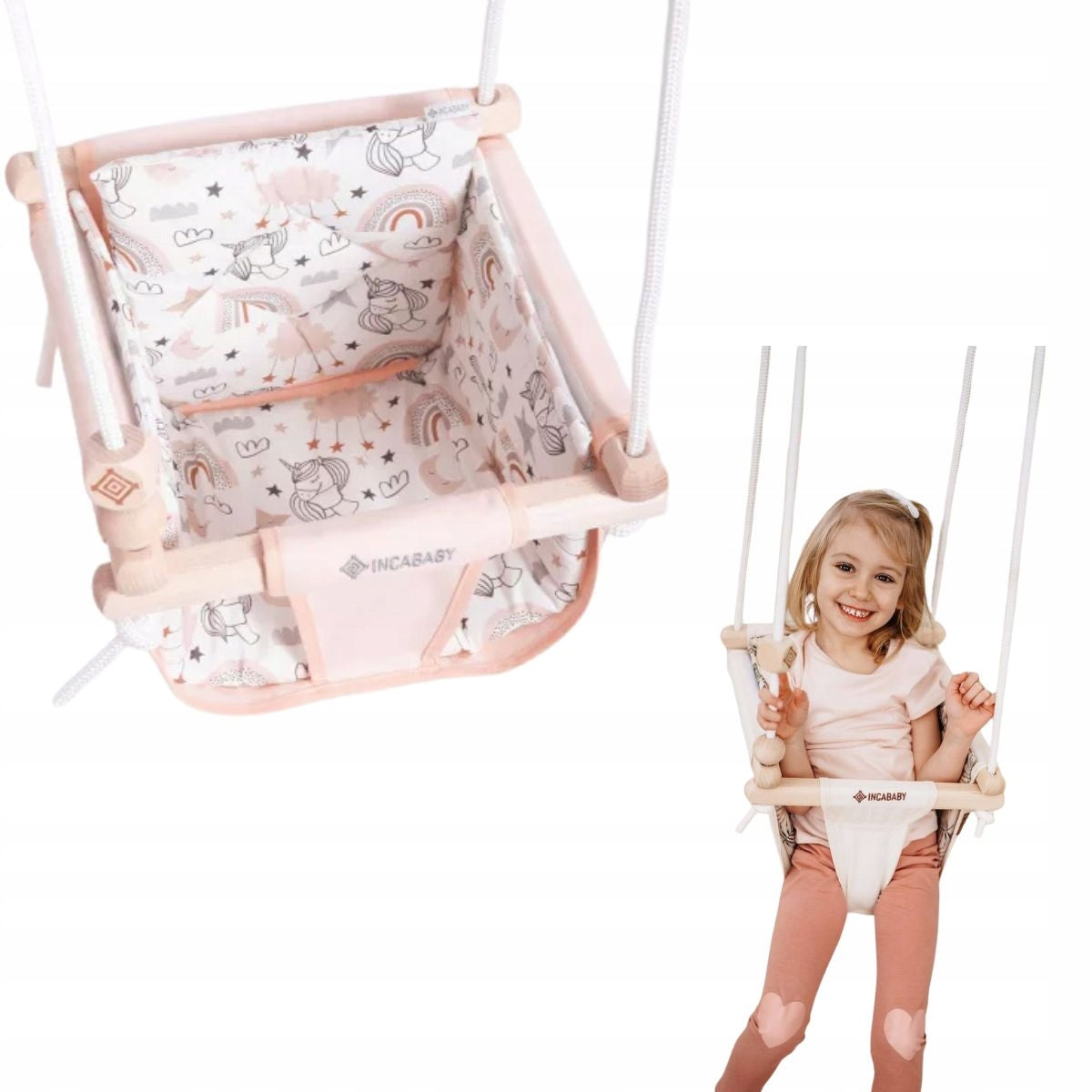 Baby swing Junior Pastel - pink