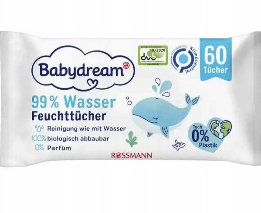 Babydream 99% wasser wet wipes 9 x 60 pcs. Brand Babydream
