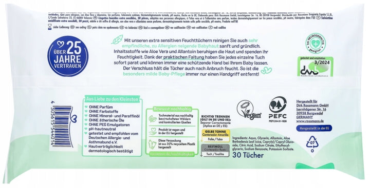 Babydream Extra sensitive wet wipes 1 x 30 pieces Line of tissues other