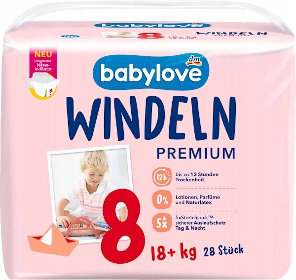Babylove Premium Diapers Size. 8 18+ kg 28 pcs. 12h SkinPROTECT Poland