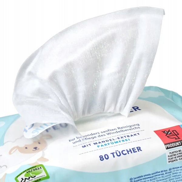 Babylove Sensitive Moisturized Wipes with Almond without Alcohol 4x80 pcs. Manufacturer code 536