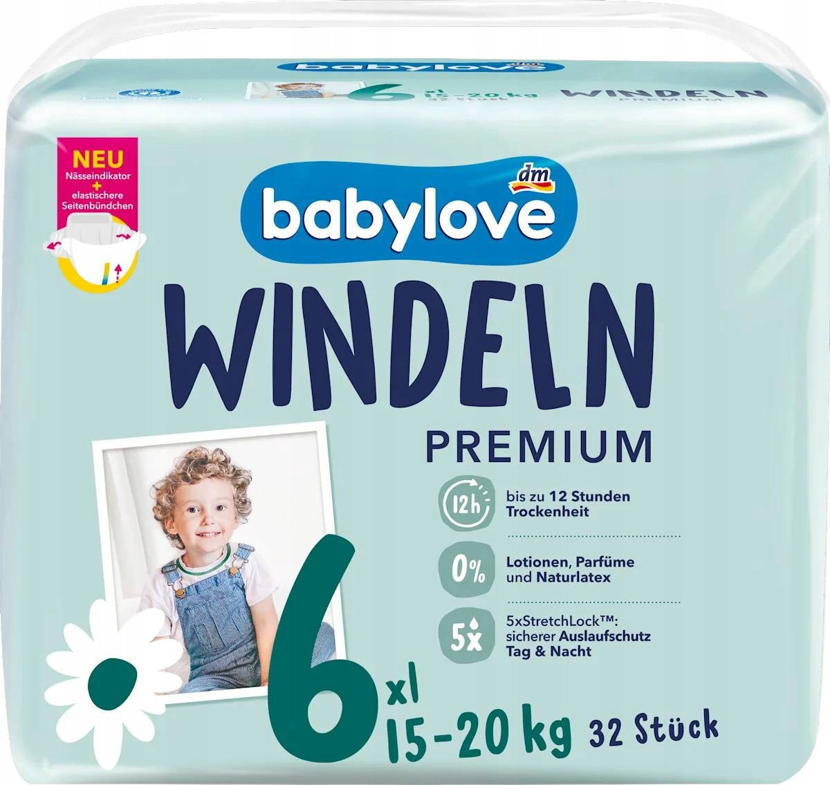 Babylove diapers PREMIUM XL size 6 15-20kg 32 pieces