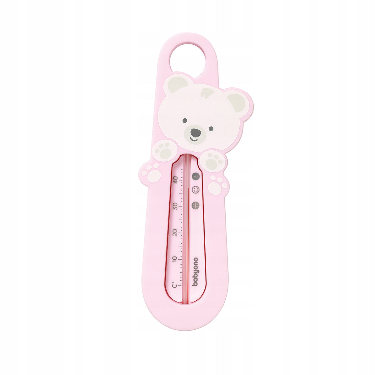 Babyono water thermometer pink Polar Bear 1 pc.