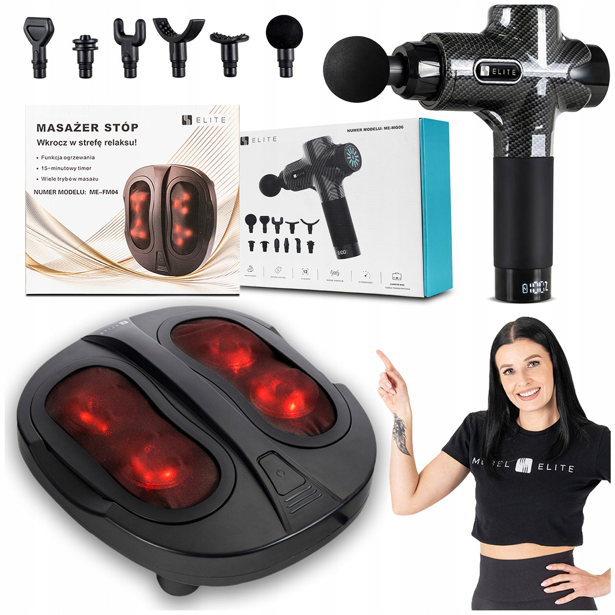 Back Body Massage Gun Set + Car Leg Foot Massager