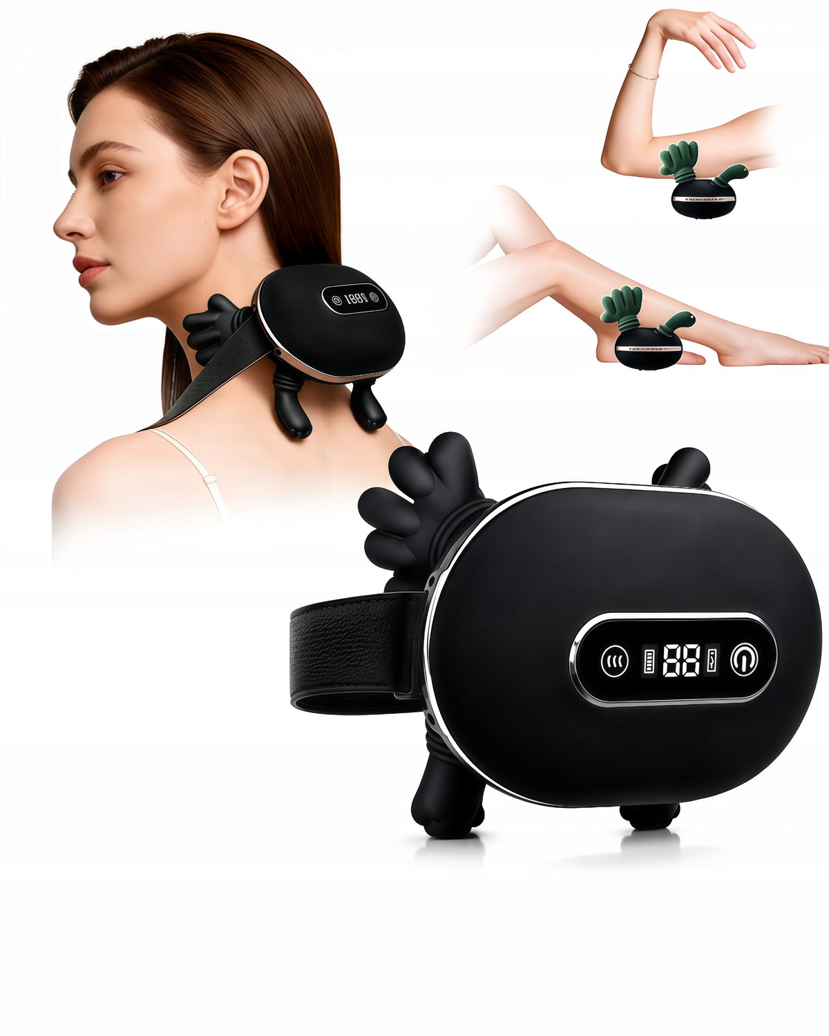 Back and neck massager for leg arms heated massage