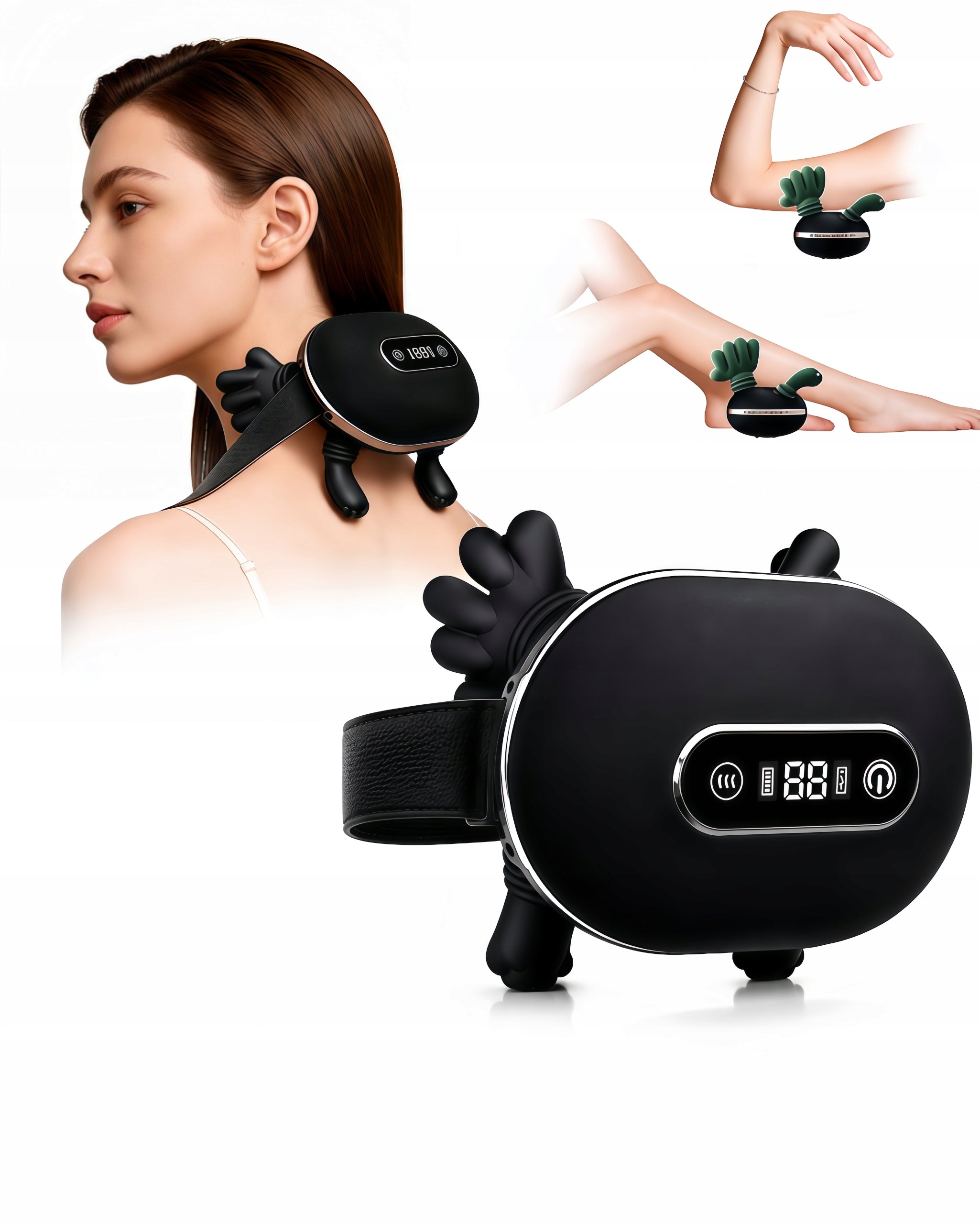 Back and neck massager for leg arms heated massage