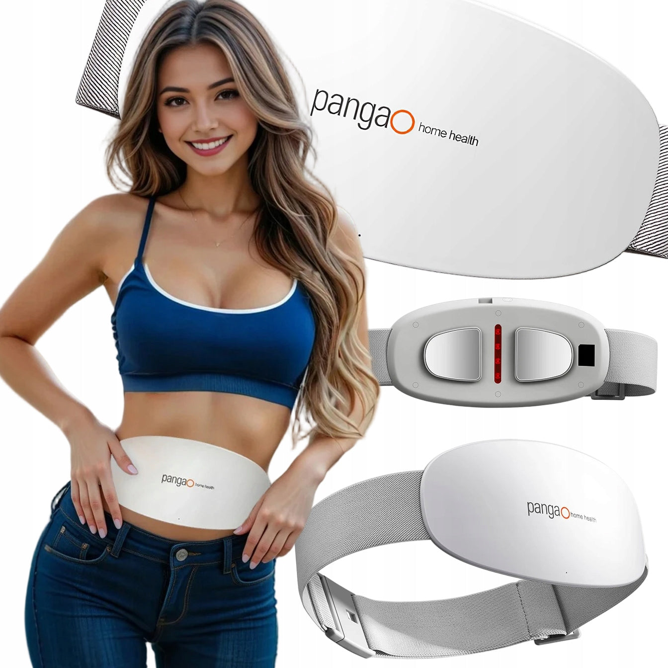 Back massager waist abdominal muscles heat therapy EMS TENS Pangao PG-2643
