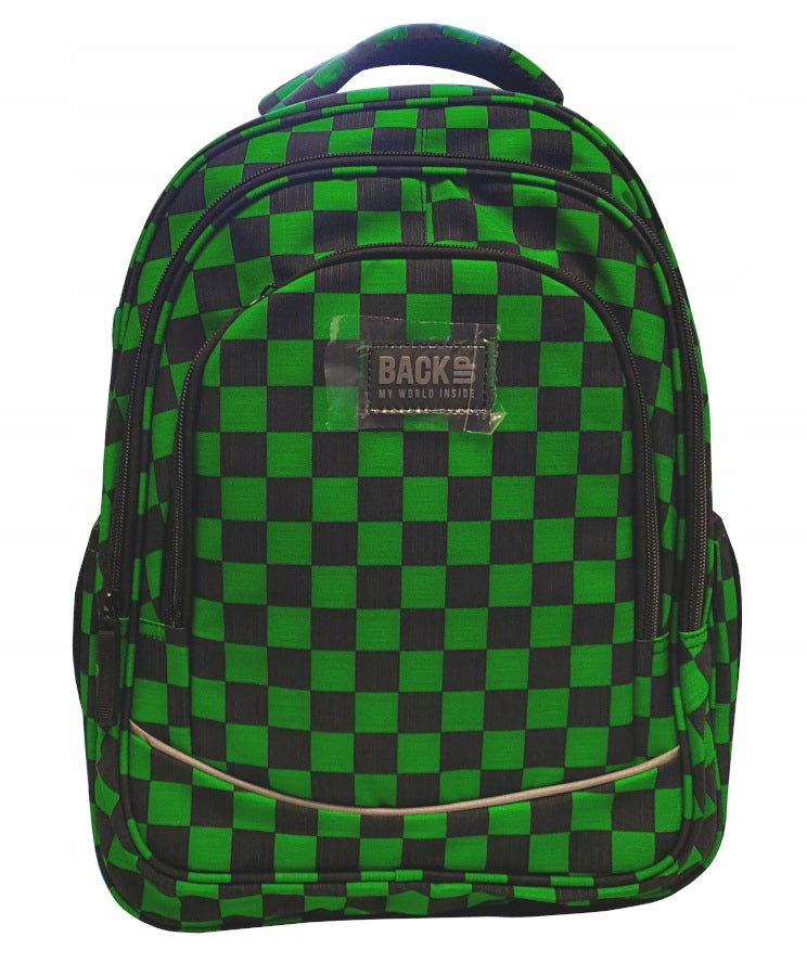 BackUp Green Chessboard DERFORM Multi-Chamber School Backpack Manufacturer code PLB8X73