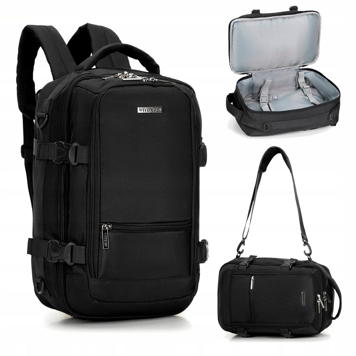 Backpack 40x25x20cm for airplane WITTCHEN 2in1 29-3p-000-10black
