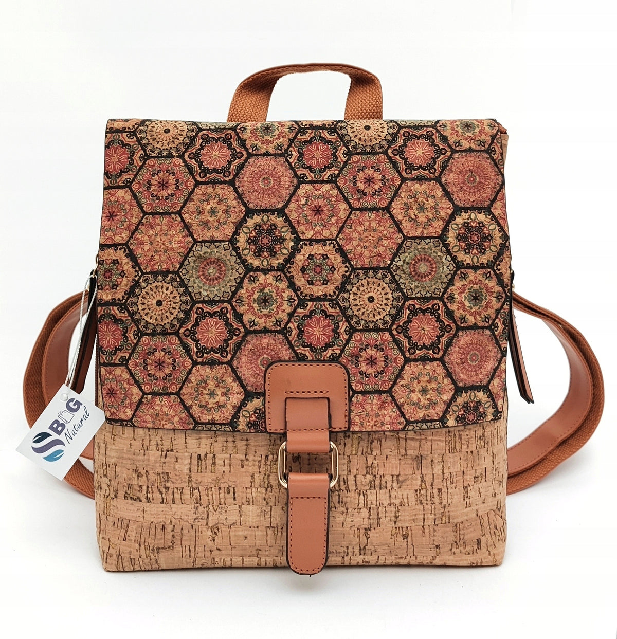 Backpack Bag 2in1 Cork VINTAGE with Cork with Flap Vegan Urban Lightweight