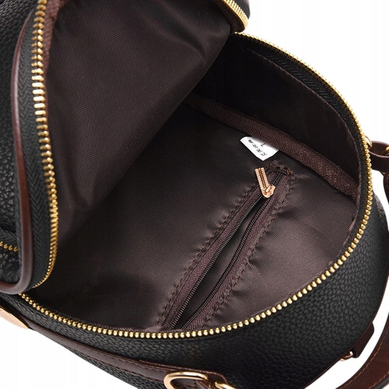 Backpack Bag 2in1 Women's Eco Leather Black Backpack Small Elegant Brand Likado
